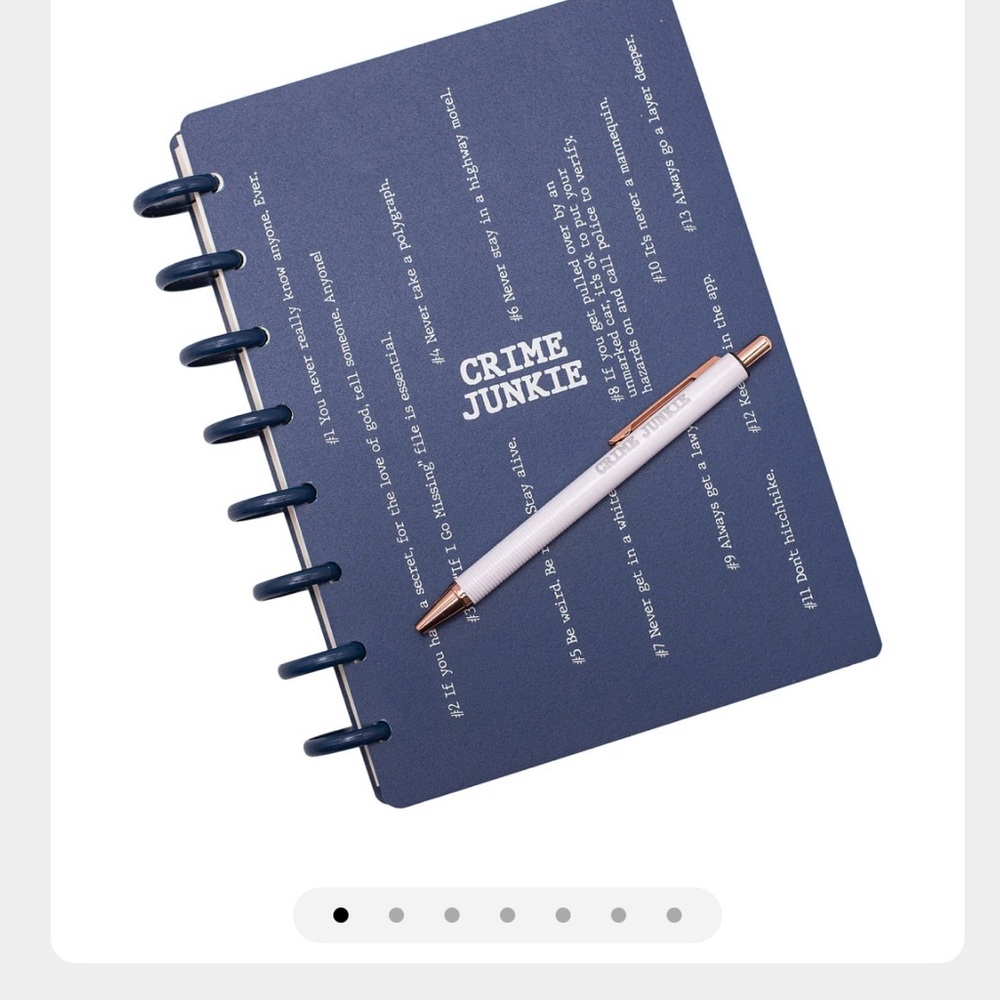 Crime Junkie Daily Planner Notebook with Pen